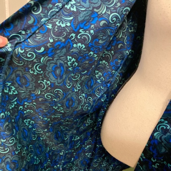 George Blue Floral Satin Robe - Picture 4 of 5